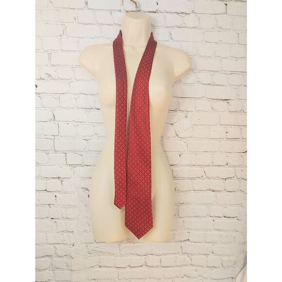 Vesuvio Napoli VINTAGE Men's Red/Black Handkerchief & Tie Set. - Picture 2 of 9